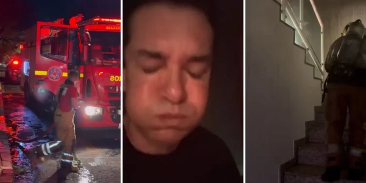 INCÊNDIO EM QUARTO RESIDENCIAL CAUSA MOMENTOS DE APREENÇÃO E DESESPERO NA CASA DO CANTOR REGIS DANESE