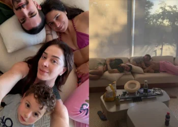 CLAUDIA RAIA COMPARTILHA REGISTRO RARO AO REUNIR OS TRÊS FILHOS EM CASA
