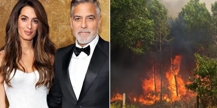 GEORGE CLOONEY EVACUA MANSÃO NA FRANÇA DEVIDO A INCÊNDIOS E ANUNCIA DOAÇÃO DE RECURSOS