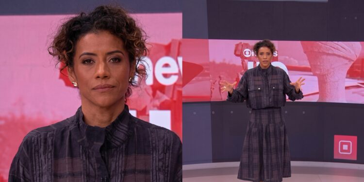 ALINE MIDLEJ EXPÕE FALHA TÉCNICA AO VIVO E PEDE DESCULPAS AO PÚBLICO NA GLOBONEWS
