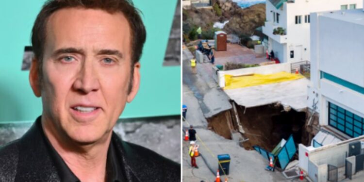 CRATERA EM MALIBU DESTRÓI ENTRADA DE MANSÃO AVALIADA EM NICOLAS CAGE