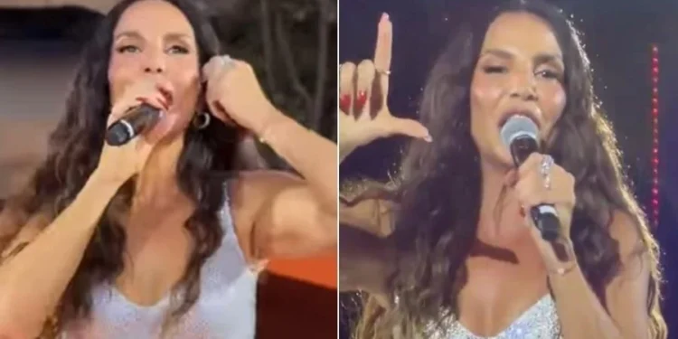 IVETE SANGALO REAGE A MANIFESTACAO DO PUBLICO E FAZ SINAL POLITICO EM SHOW